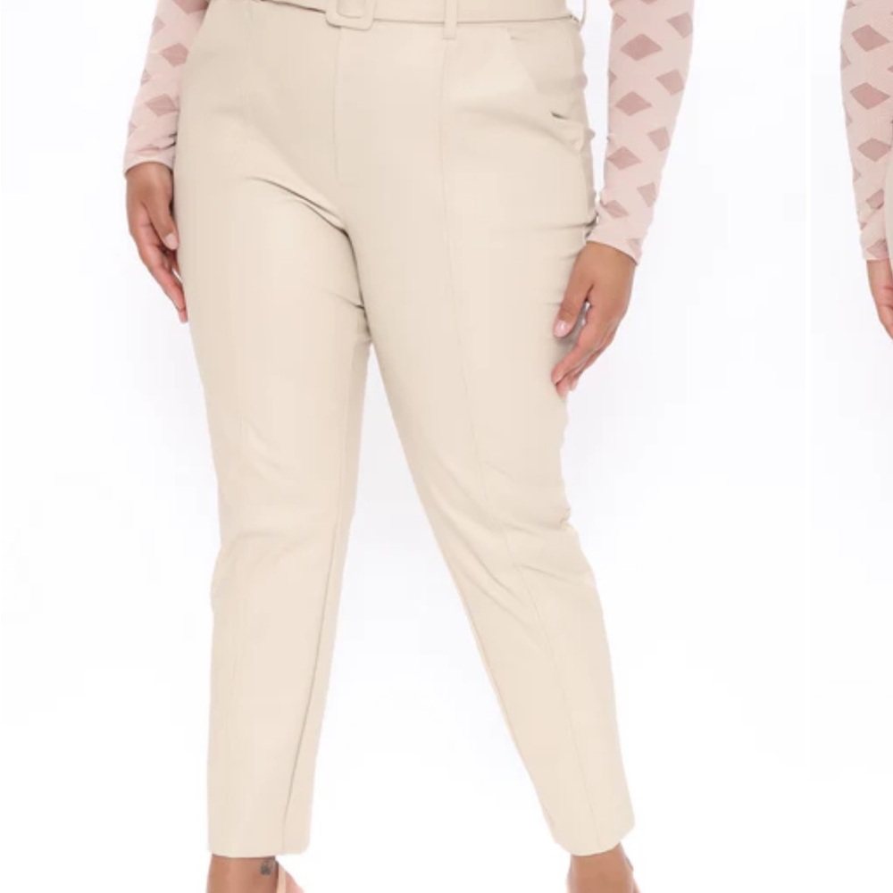 Faux leather Cream Pants